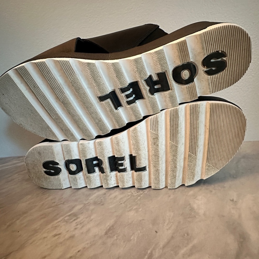 Sorel Cameron Flatform Slide Sandals Black Size 9 - Picture 6 of 6